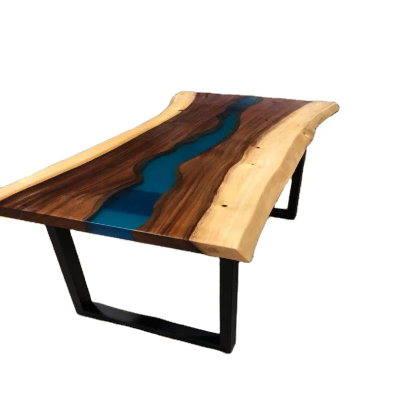 fire resistant epoxy resin pine wood table