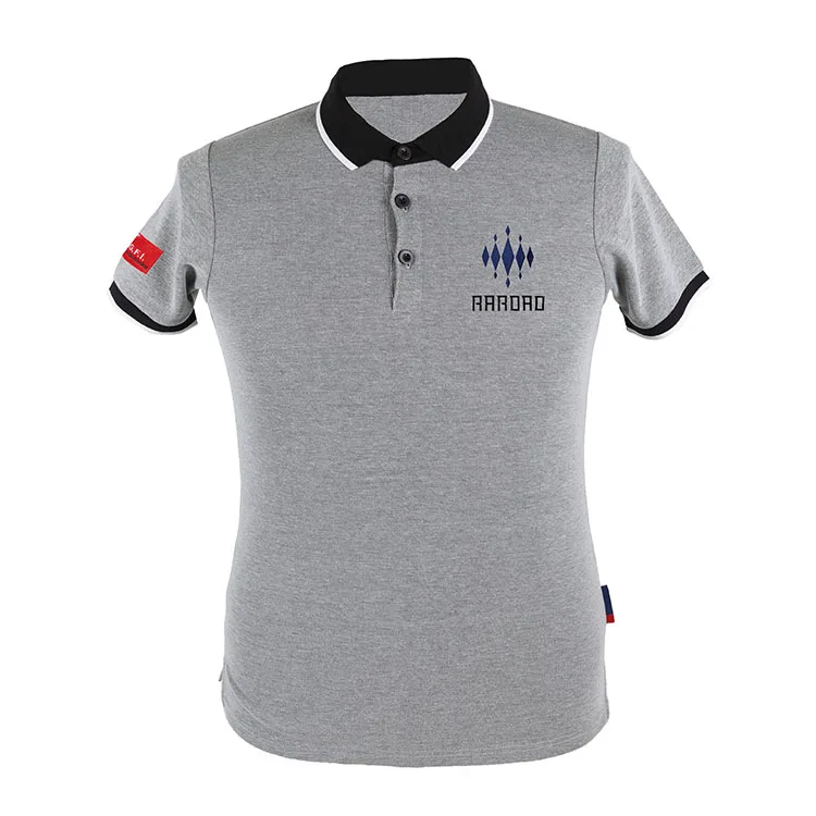 China Best Sale Grey Logo Casual modal polyester embroidered Comfortable Sportswear Gym Workout Men Solid Color Polo Shirt