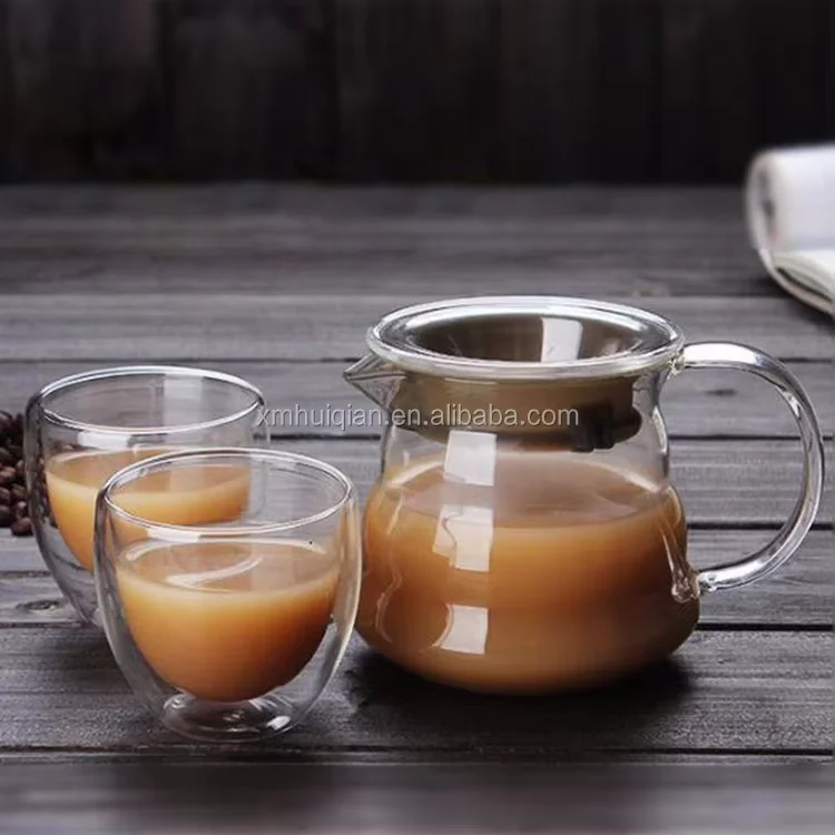 drip limited hot coffee dripper style server kettle 360ml 600ml coffee pot/teapot set heat resistant glass