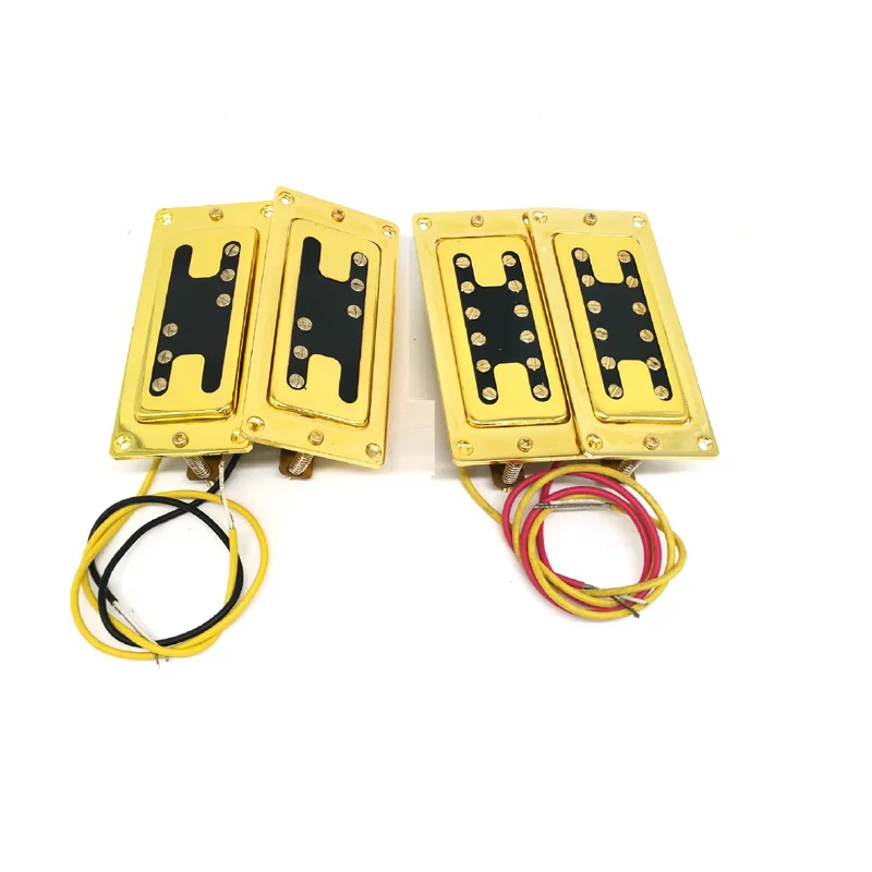 Electric Guitars Parts High Grade Mini-LP Pickup Kit 2pcs Golden Brass Shell 6&12 Magnetic Dots Pickup For Mini Lespaul