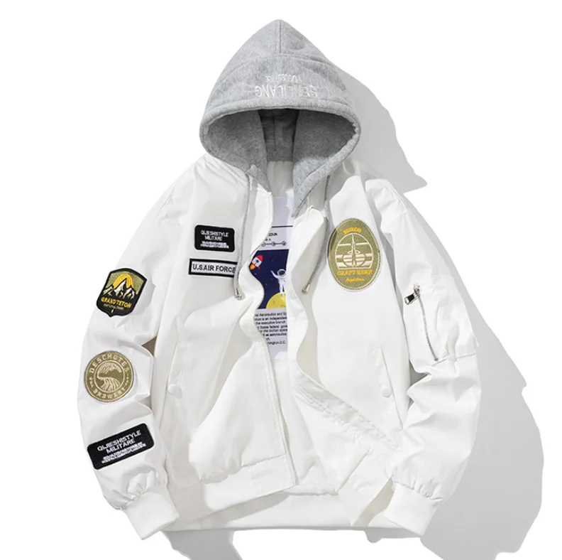 High Quality Mens Patches Bomber Jacket NASA Patch Work Winter Jackets Pilot Cargo Coat Cheap Vintage Bomber VarsityJacket