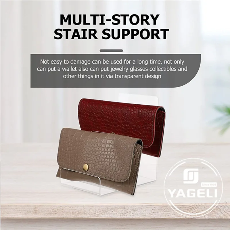 Прозрачная акриловая подставка для бумажника витрина сумок и кошельков держатель розничного магазина полка косметики