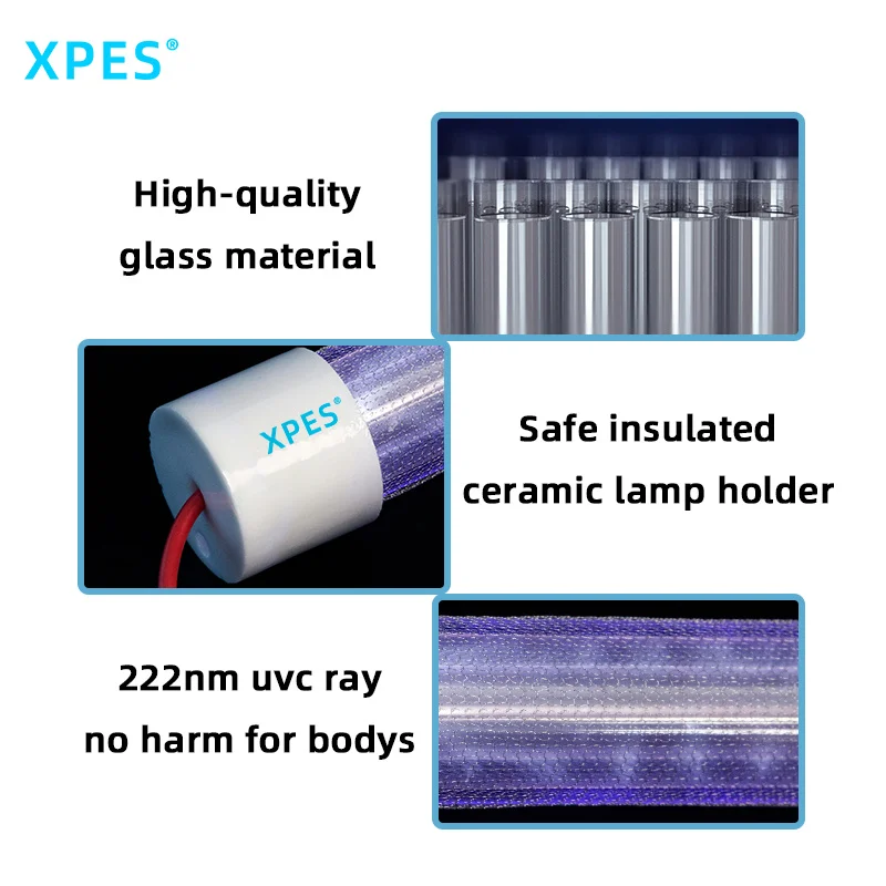 222nm UV-C Lamp Far Excimer Light 40W No Harm to Human Body Public Disinfection XPES Ultraviolet Lamp Factory