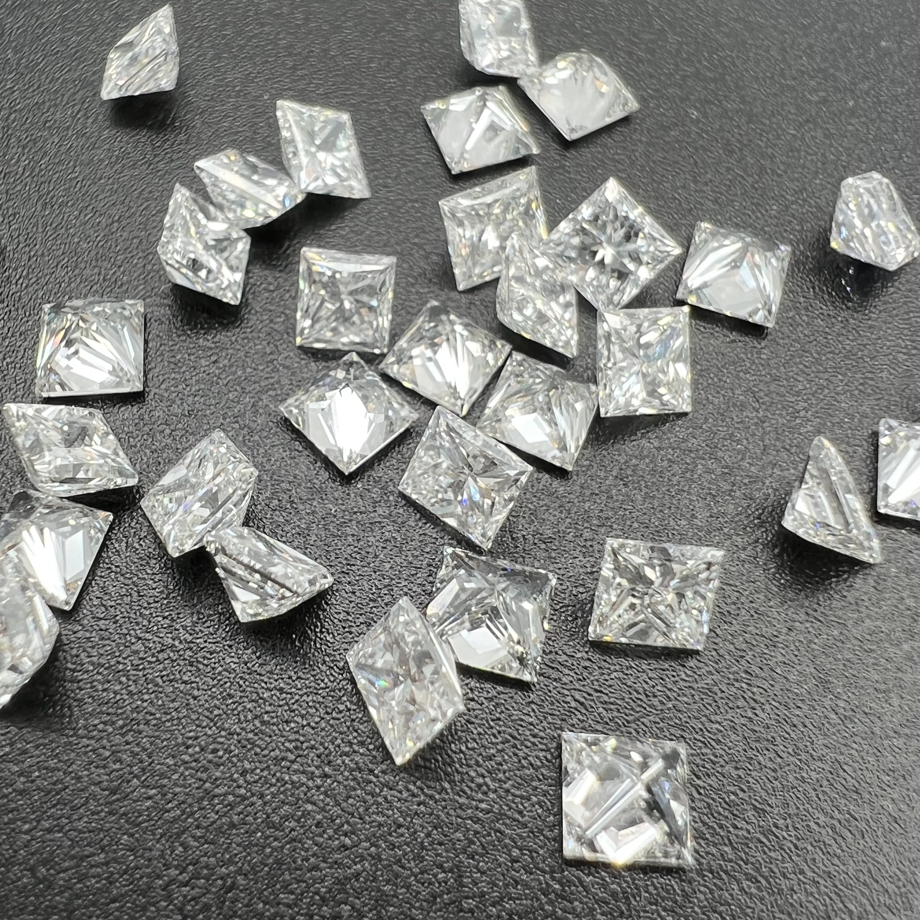 Square Princess cut 1.5-5.0mmmm DEF VS  Good Polish CVD HPHT Man Made Diamond Synthetic Diamond Loose Gemstone Lab Grown Diamond