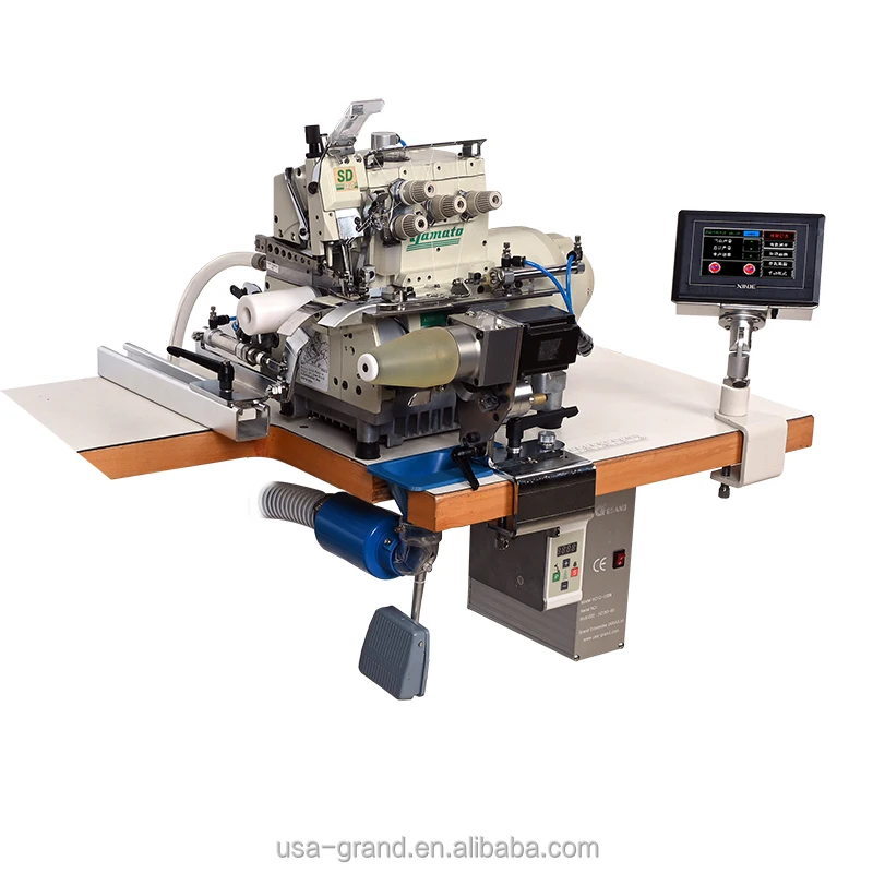 Auto Circular Collar Setter&Collar auxiliary device of YAMATOI overlock machine GA-1289(for Knit Collars Cuffs)GRAND sewing m/c