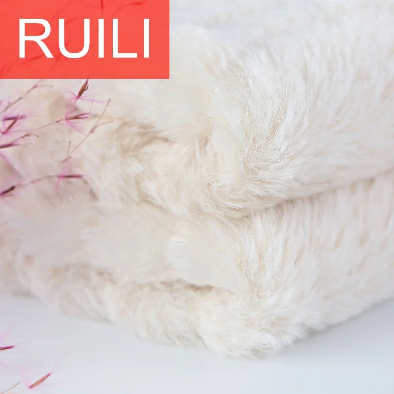 100% polyester material 10mm pile length cutting wave faux fake rabbit fur cloth