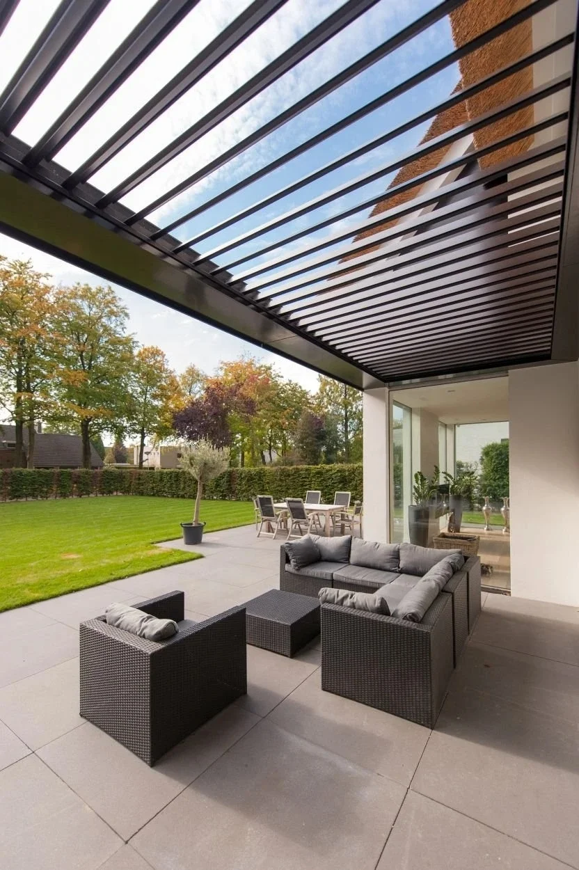 3X3M Electric Waterproof Louver Roof System Kits Outdoor Gazebo Garden Bioclimatic Aluminium Pergola