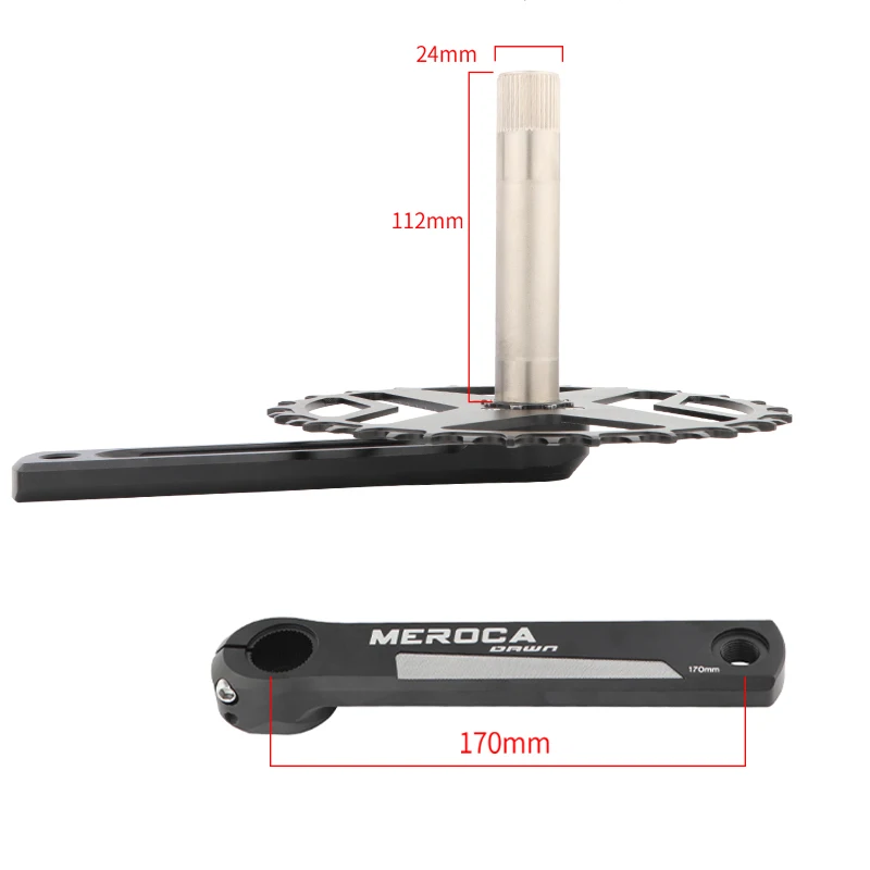 MEROCA Road bike Crankset 10/11 Speed Single Sprocket 44/46/48/50T Folding Bicycle Crank 170mm Bicycle Accessories