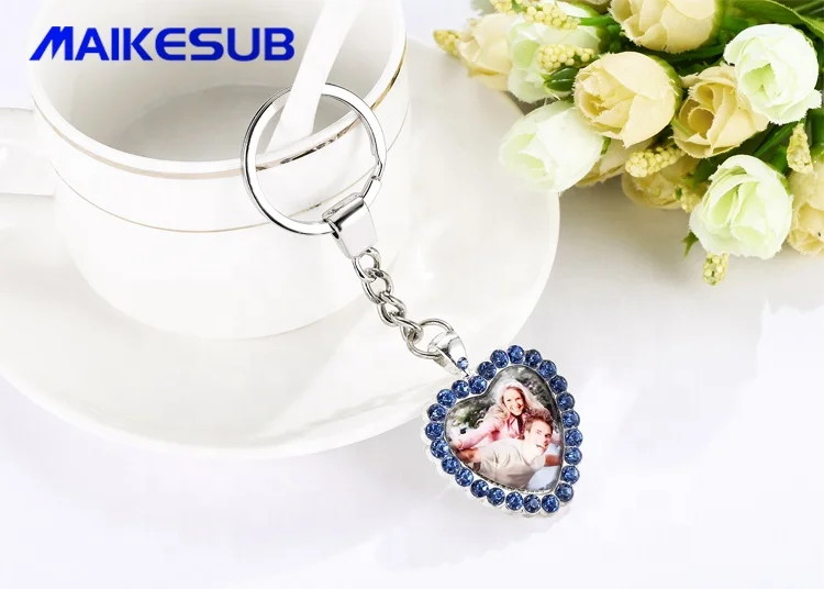 Valentine day gifts sublimation heart shape keychain for love