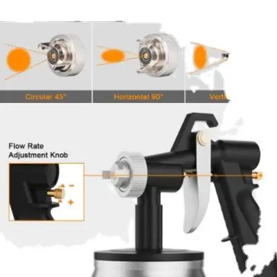 Huepar Paint Sprayer Electric 650 Watt Spray Gun 1000ml Paint Container With 1.0mm nozzles & Two Copper cores & 3 Spray Pattern