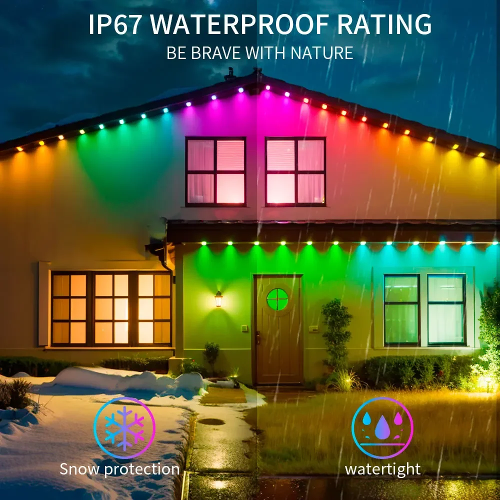 Перманентный Рождественский Трековый светильник 30 мм RGB LED IP67 уличный водонепроницаемый пиксельный светодиодный точечный источник света eave Rgbw свет