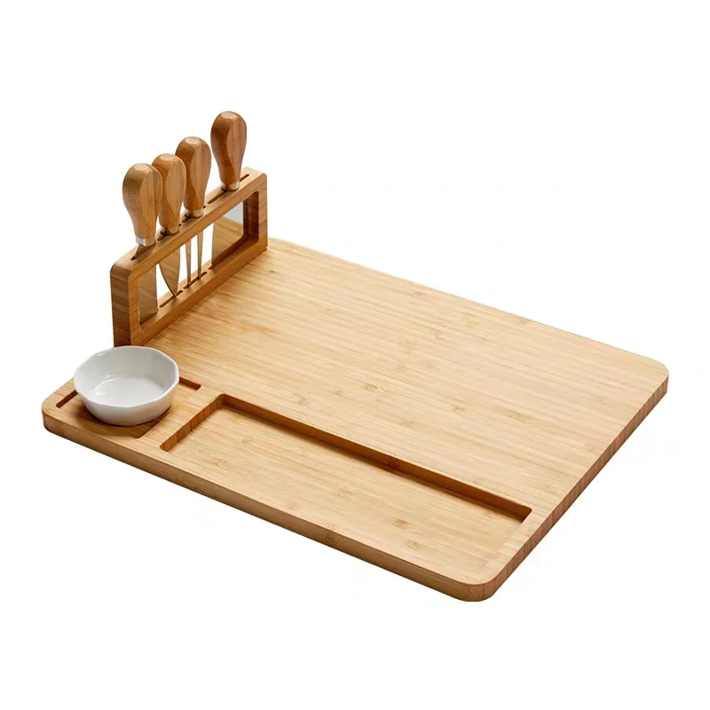 Bamboo Cutting Board Charcuterie Cutlery  Knife Set Durable cutting board and butcher block
