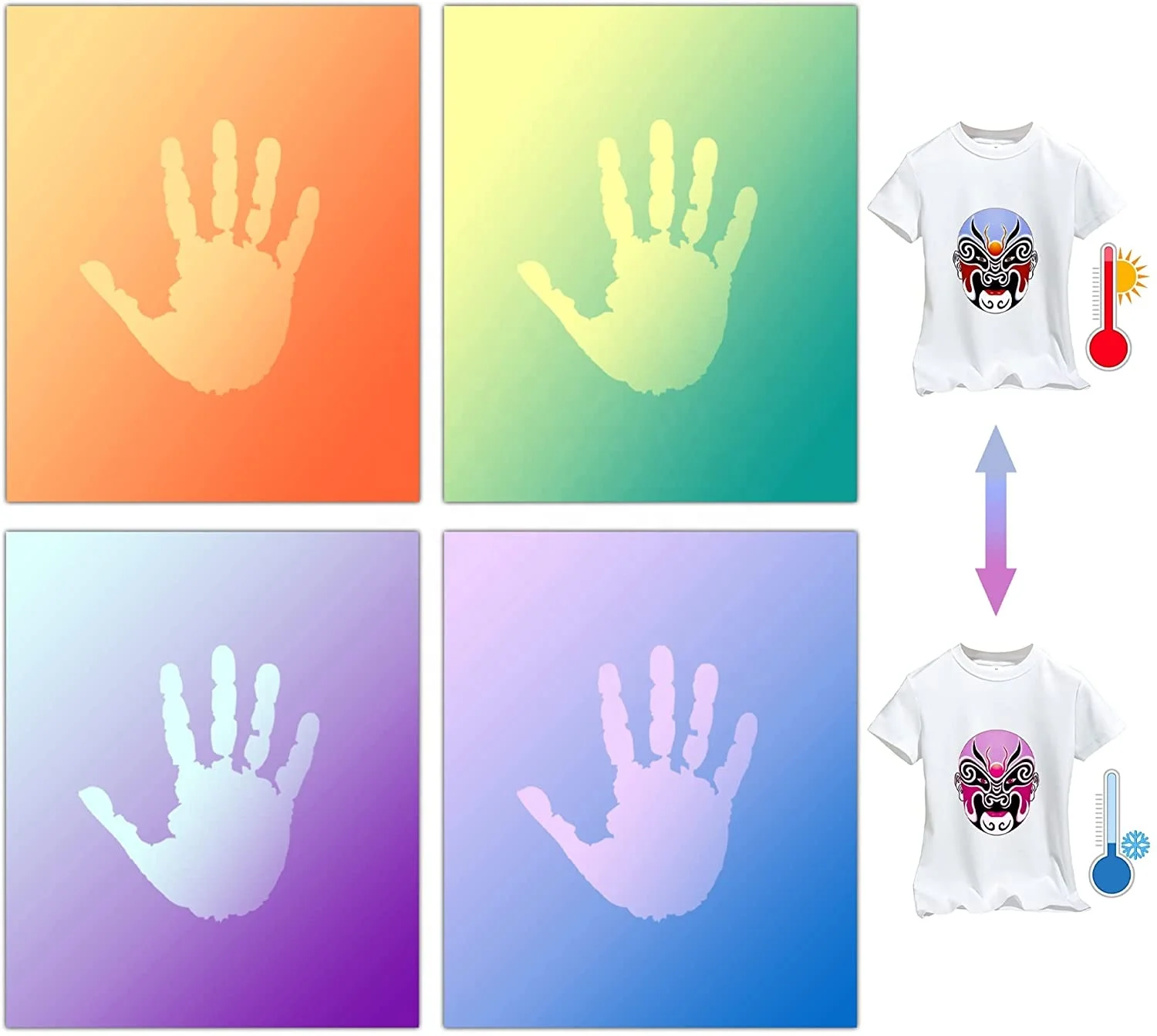 UV Color Changing Vinyl Heat Transfer Temperature Sensitive Color Changing HTV Iron on Vinyl for Tshirt Textiles