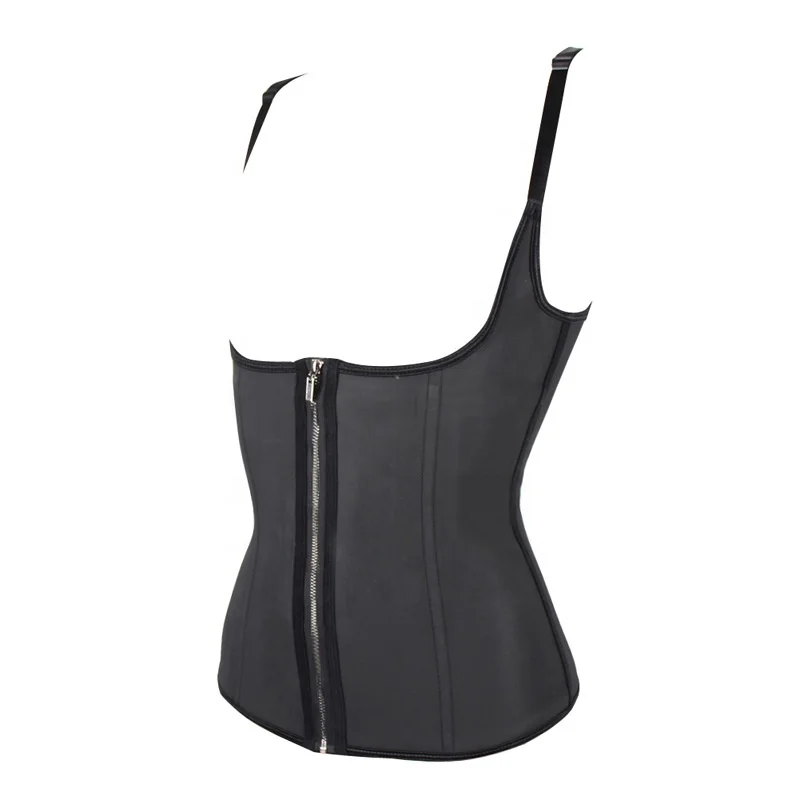Women Zip and Clip Latex Waist Trainer Vest Corset Waist Cinchers With 3 Row Hook Body Shaper Fajas Reductoras Plus Size 6XL
