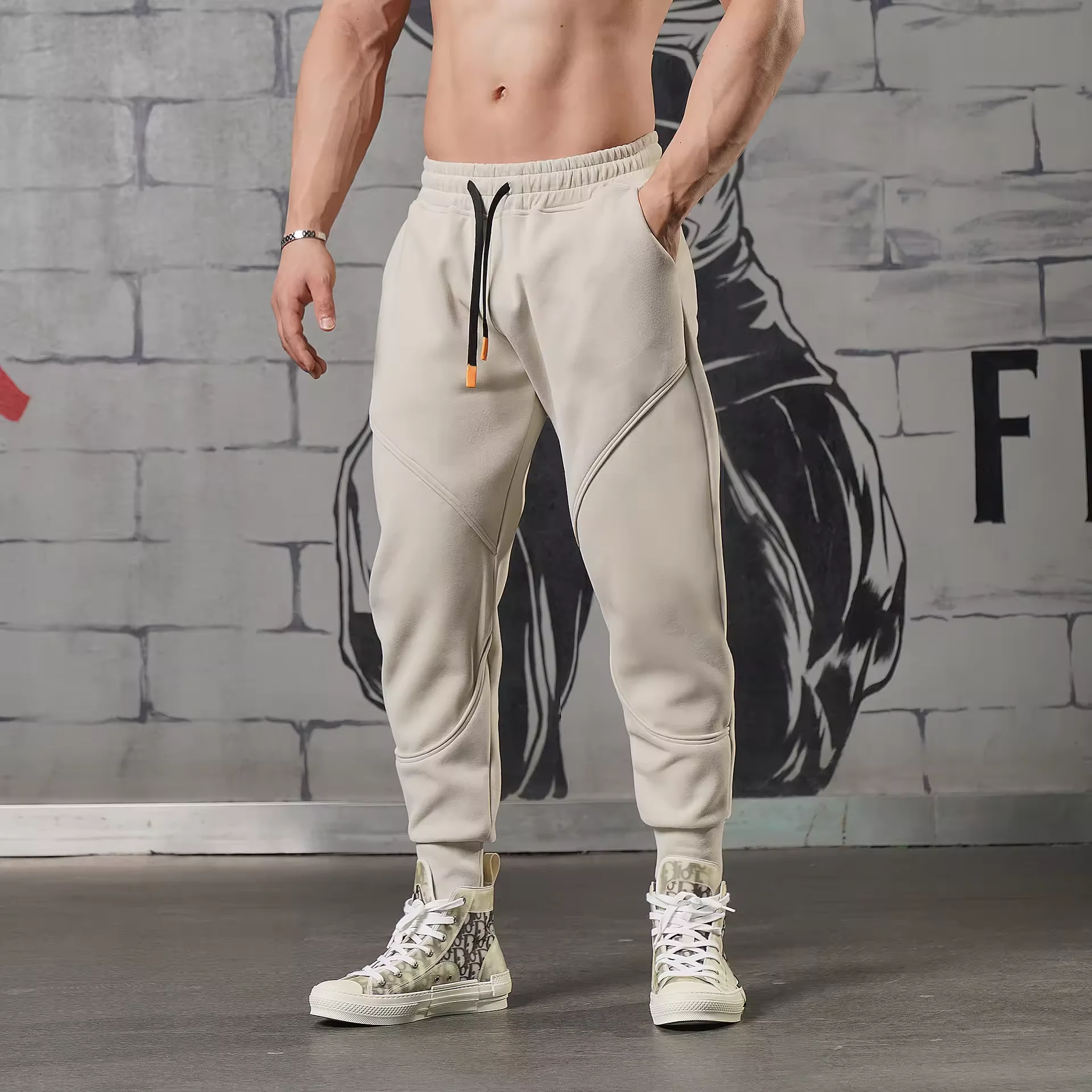 Factory Custom Print Tapered Fit Sweatpants Workout Clothing Men Gym Jogger Pants Cotton