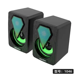 Портативная RGB-подсветка стерео Громкий бас 3 Вт * 2 компьютерные Проводные креативные 0 USB RGB Компьютерные колонки для