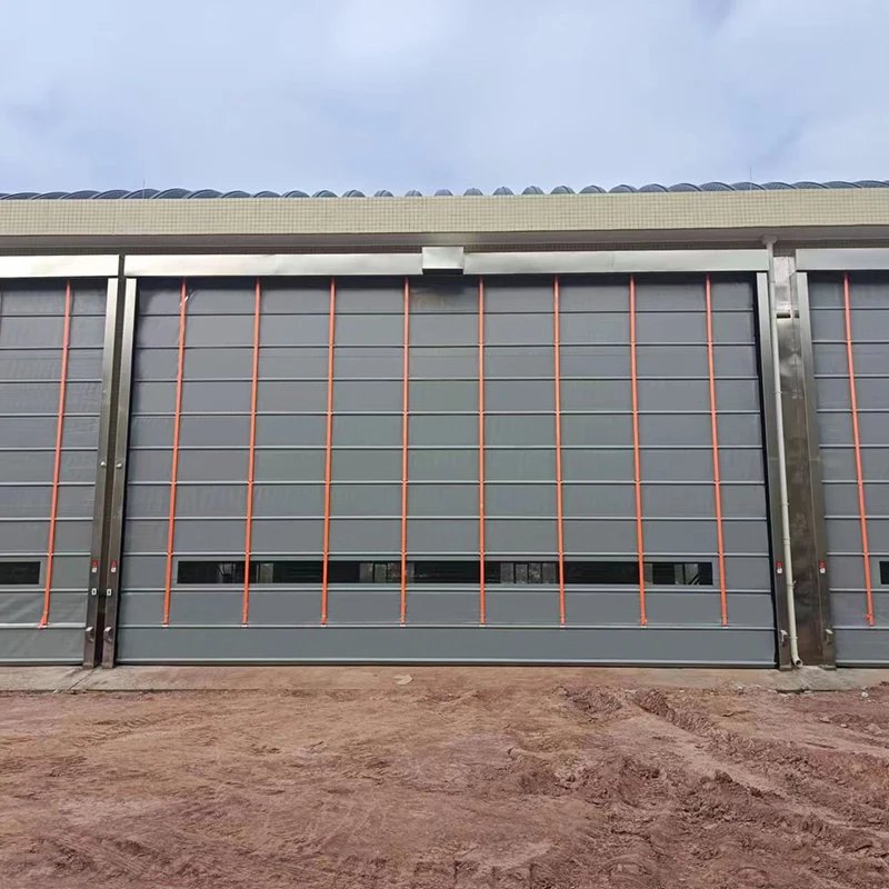 Hot Sale Automatic High Speed Pvc Stacking Doors/Folding Type Pvc Fabric Fast Rolling Rapid Roller Shutter Door