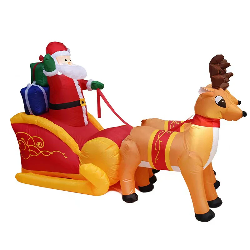 New Products Outdoor Decoration 26Ft Model Riding On Sleigh With Christmas Inflatable Santa Claus