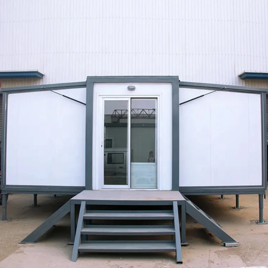 Расширяемый складной контейнерный дом с двойным крылом является наиболее подходящим модульным домом для проживания