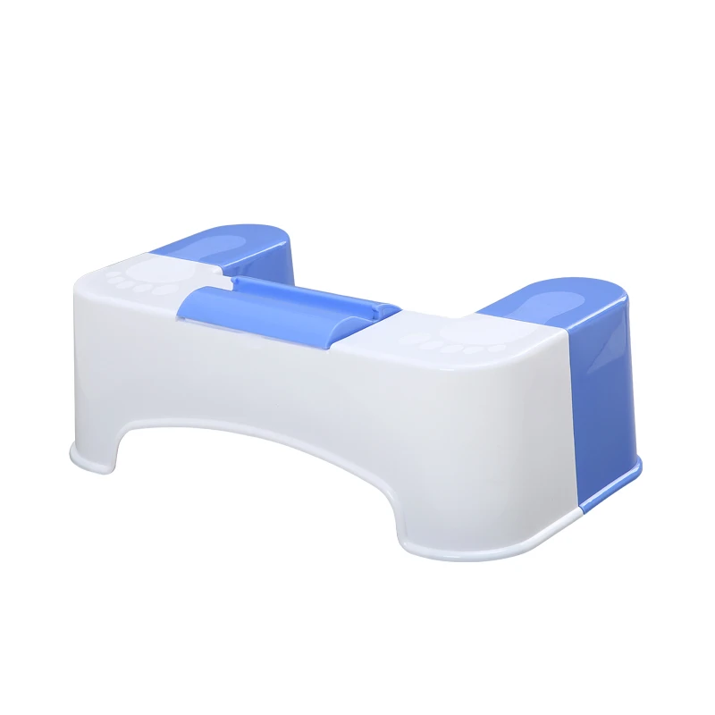 Bathroom Footstool plastic pedal foldable Squat Anti Constipation Artifact toilet stool  with tissue box