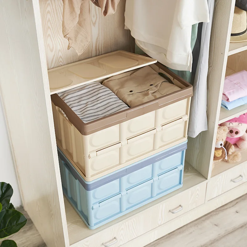 Folding Storage Boxes Camping Outdoor Wooden Cover Collapsible Car Clothes Foldable Plastic Other Organizer Bins & Storage Boxes