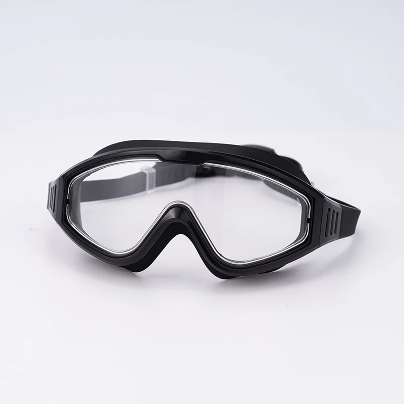 High yield silicone eye protection swimming glasses adult anti-fog anti-UV large frame waterproof swim goggles with nose cover