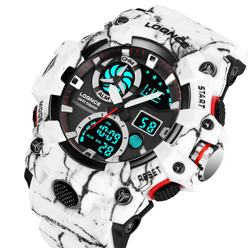 LOQNCE 98005 Digital Watch for Men Camouflage Waterproof Wristwatch Mens Shockproof Sport Quartz Clock Montre Homme