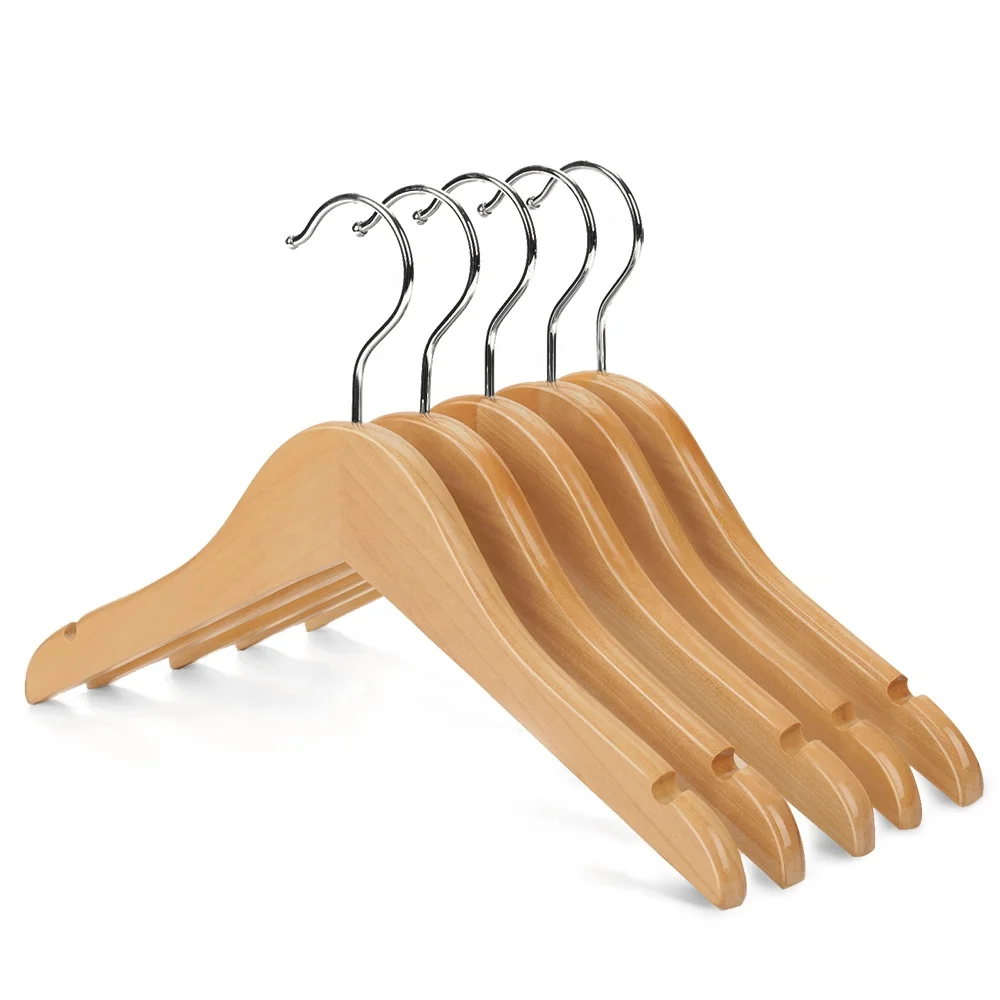 Factory supplied wholesale wooden baby kids children hanger