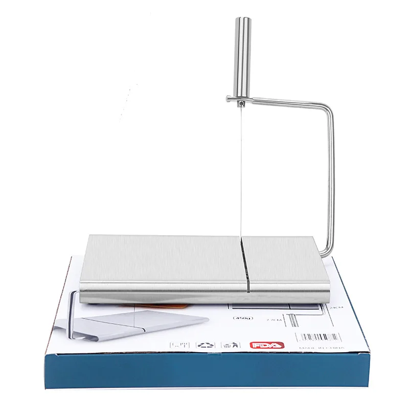 Kitchen tools Stainless steel cheese slicer with graduated ham cutter Butter cheese divider slicer wire Cut cheese demand