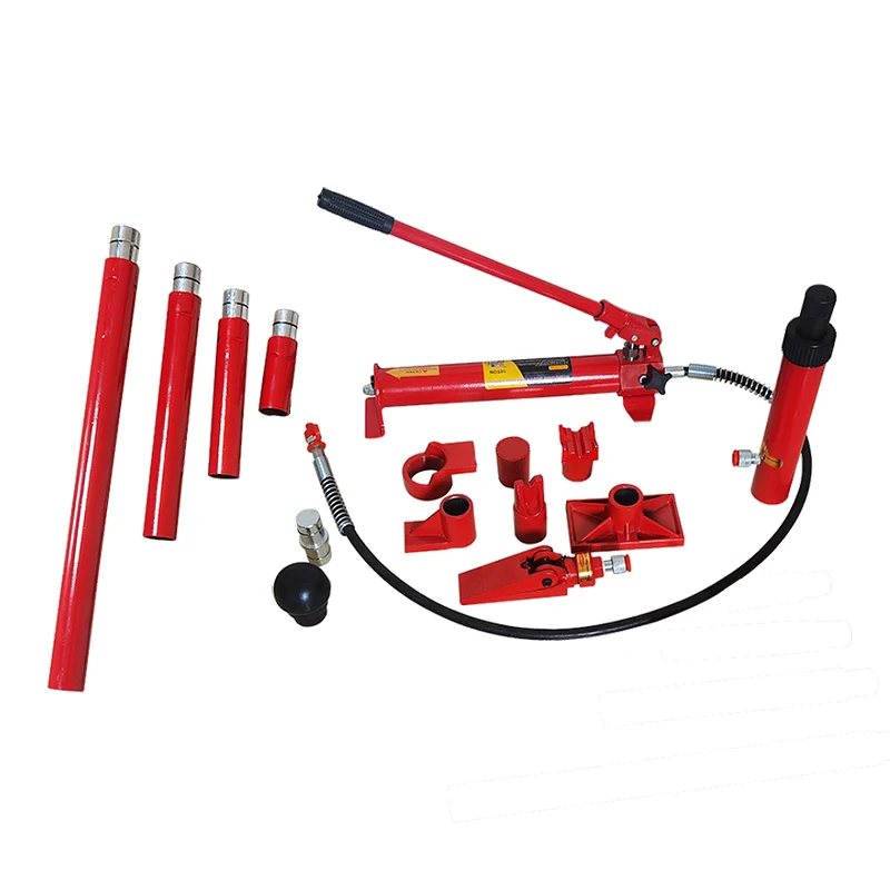 Frame Repair Kit Repair Vehicle Equipment Portable 10 Ton Porta Power Hydraulic Jack with plastic box