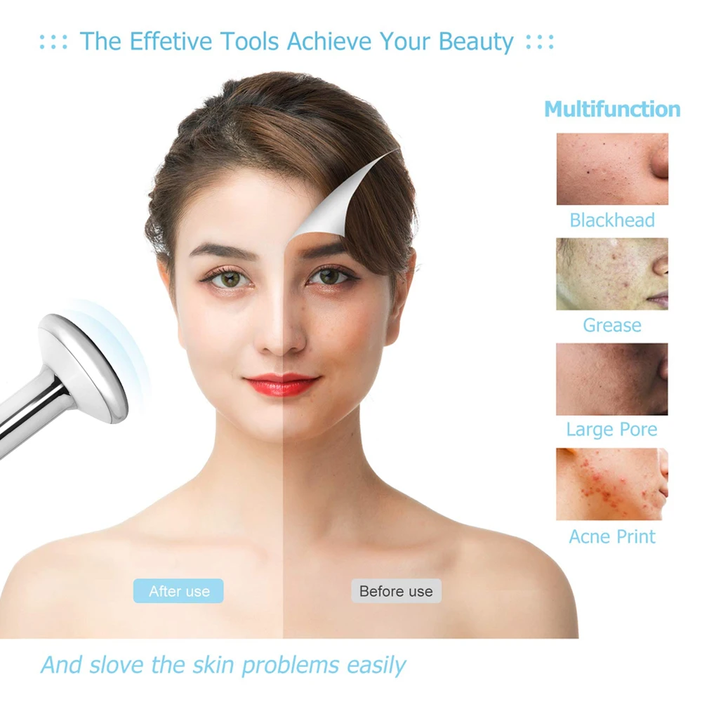 Portable Electric Facial Eye Beauty Massager Pen, Handheld Skin firming Galvanic Wand for Anti Aging