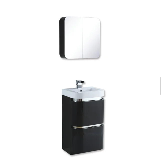 Hot sale germany style mdf bathroom furniture bathroom cabinet luxury PVC bathroom cabinet with sink and mirror