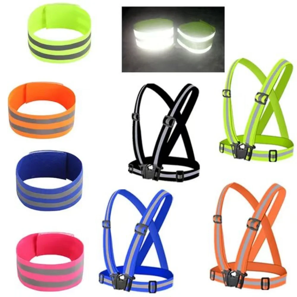 Rts High Visibility Reflective Leg Arm Wrist Ankle Bands 4cm Width Elastic Adjustable Safety Running Gear Custom Logo