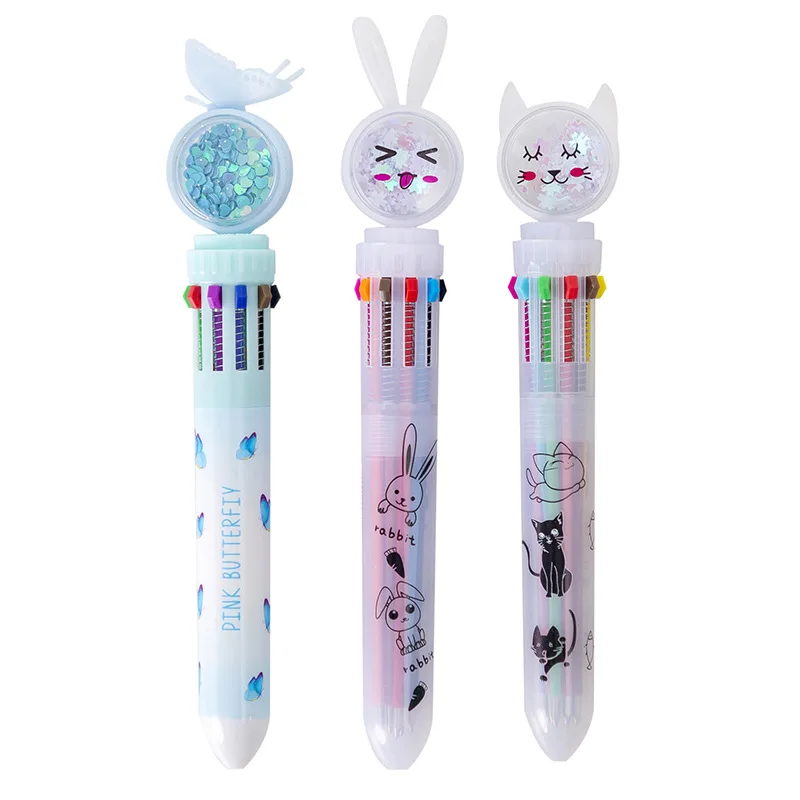 New Style Fancy Unicorn 10 Color Ball-point Pen For Kid Gift School &Office Supplies Kawaii Stationery Pen Ballpoint Supplier
