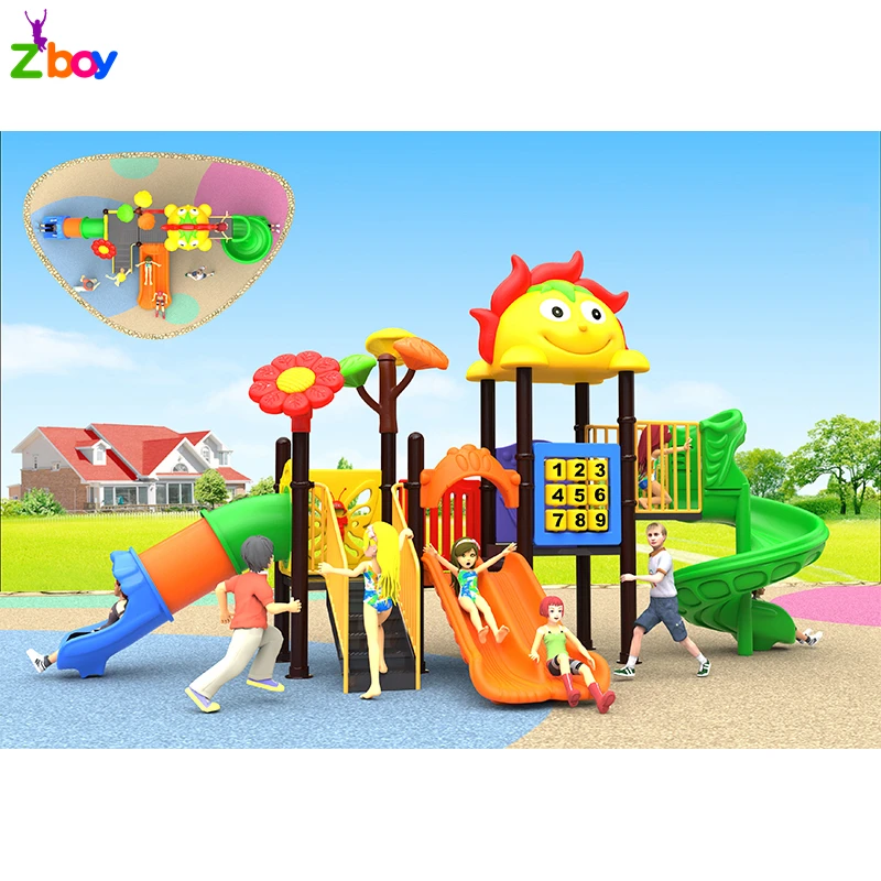 Hot sell outdoor playground plastic kids slide amusement equipment