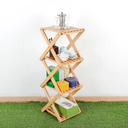 Five-story kitchen wooden storage shelf rack home shoe rack