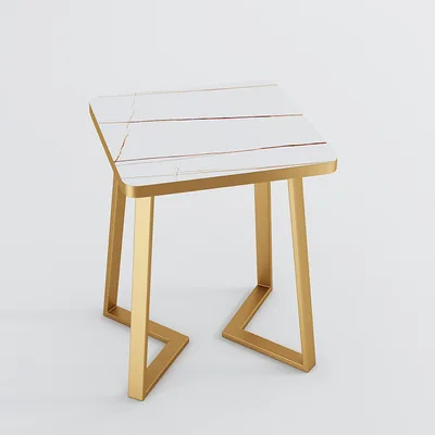 China Manufactory Wholesale Marble Desktop Coffee Shop Cafe Tables Stainless Steel Metal Leg Dining Table Restaurant Furniture