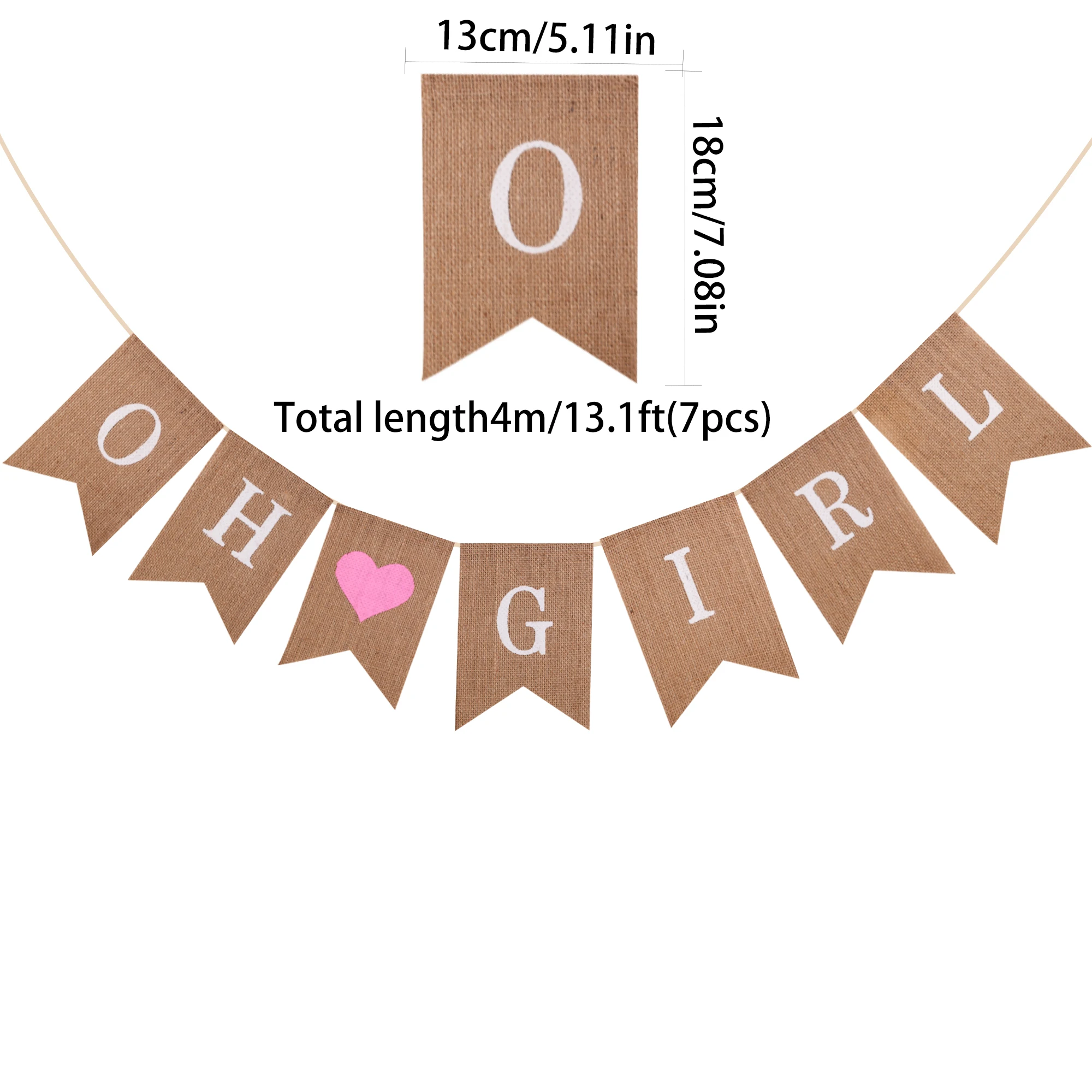 Burlap OH GIRL Banner Oh Girl Sign for Baby Shower Decoration Best Girls Birthday Party Decor Photo Backdrop  RC06281225