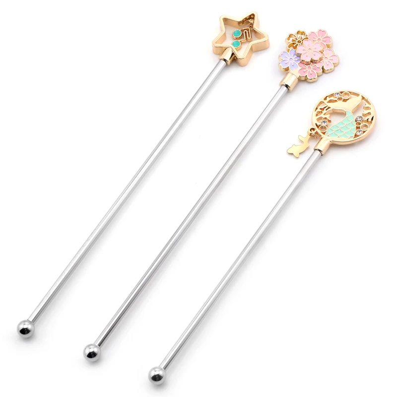 Горячая Распродажа, металлические эмалевые коктейльные палочки для перемешивания кофе, стеклянные палочки для перемешивания