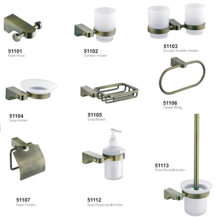 Modern Designed Bronze Surface Wall Hanging Bath Towel Bar Cup Holders Bathroom Accessories Set
