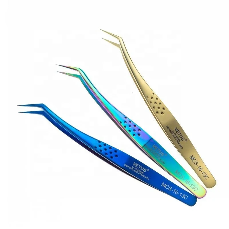 VETUS Original  russian volume eyelash extensions tweezers MCS-16-13c for picking fan lashes