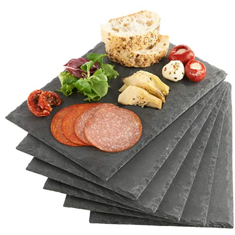 Restaurant And Hotel High Quality Ashtray Detail New Design Natural Old-fashioned Korean Slate Wholesale 3 Tier Serving Tray