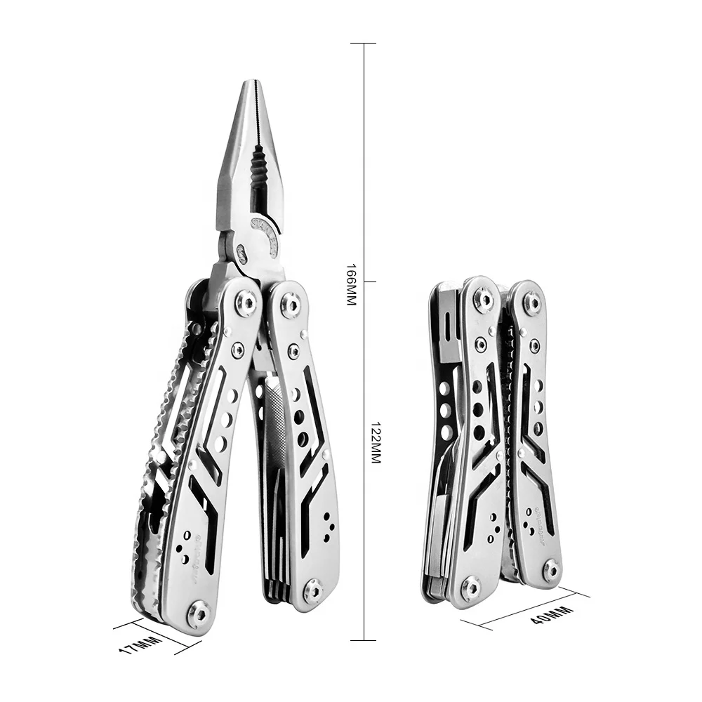 
Heavy Duty Multitool with Premium Replaceable Wire Cutters and Spring-Action Scissors 