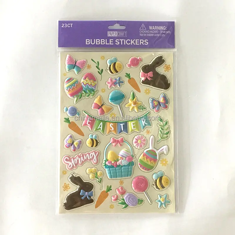 Cartoon Bubble Sticker 3D Easter Stickers