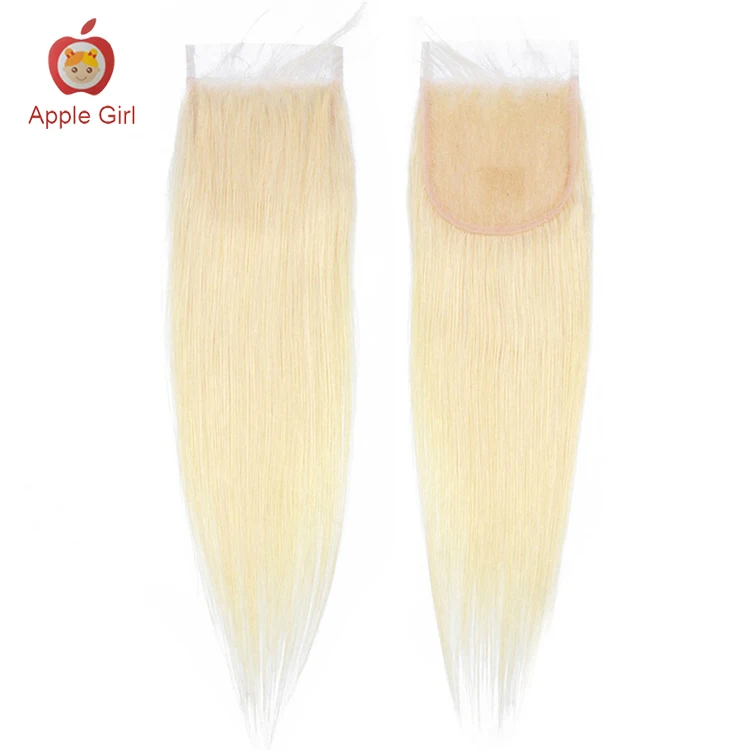 Honey Blonde Bundles With Closure Brazilian Remy Straight Human Hair Cuticle Aligned Hair 613 Bundles With Closure