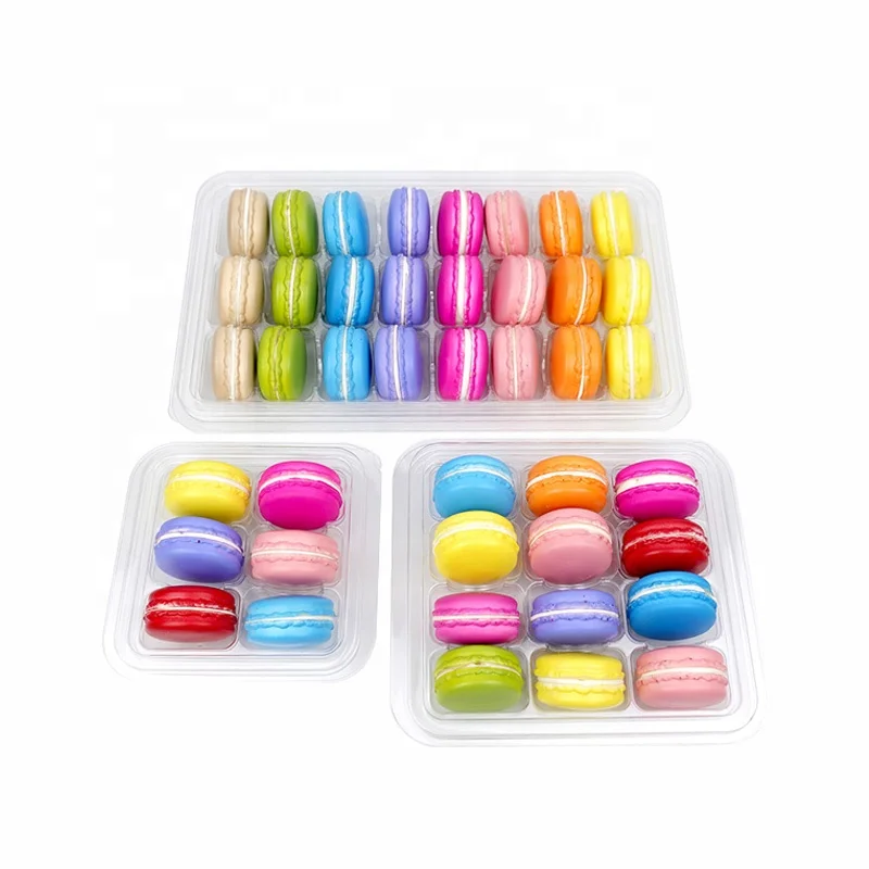6 12 24 Macaron Blisters Tray Clear Plastic Macaroons Clamshell Packaging Box