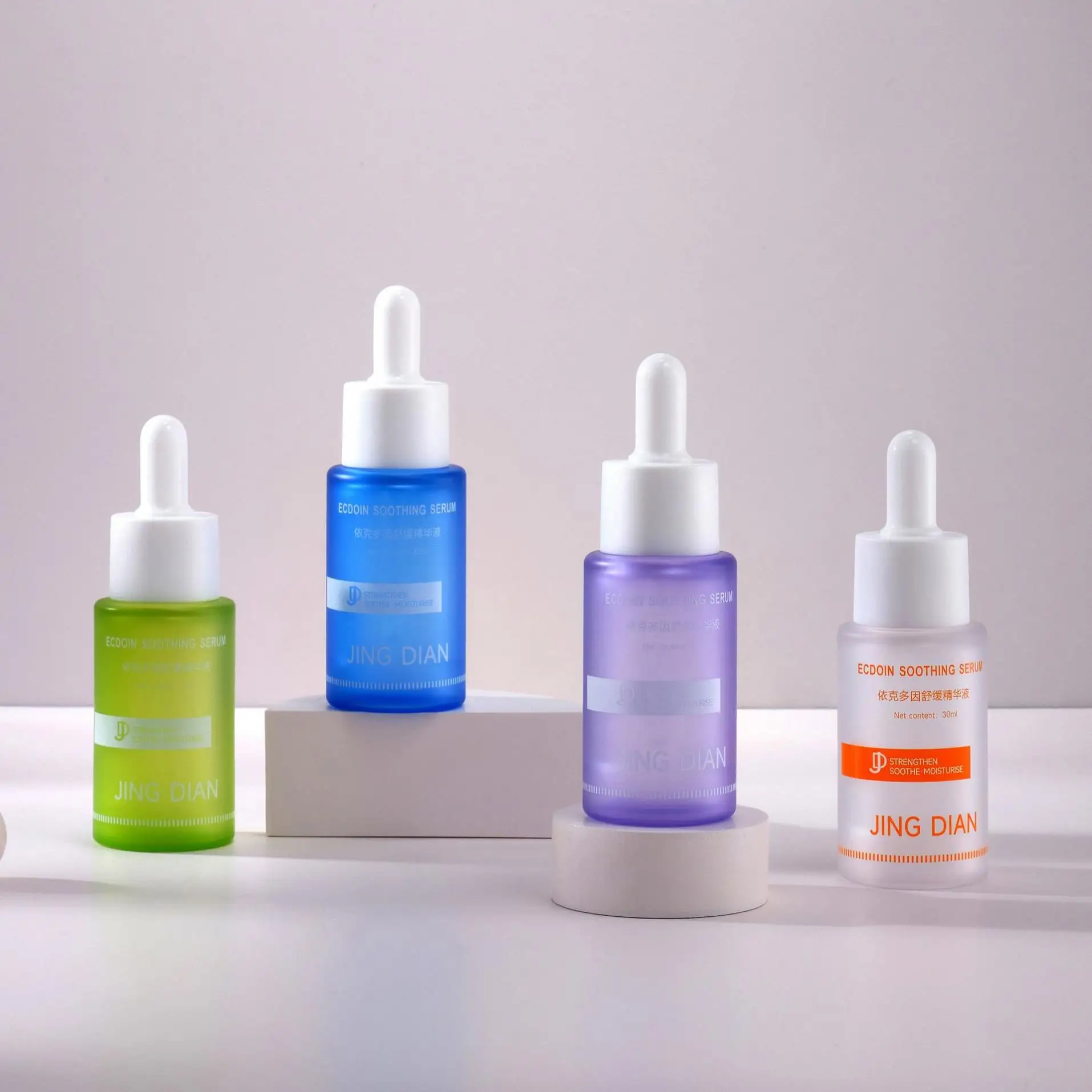 hot sale empty Gradation Cylindrical glass oil bottle essential oil bottle dropper frosted serum bottle