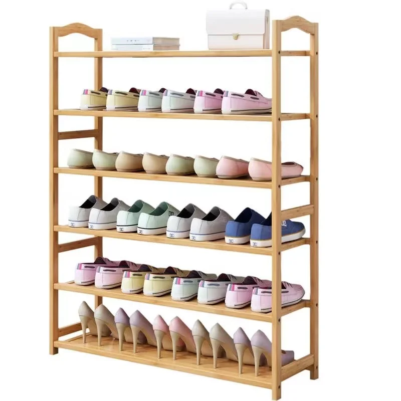 Factory Accept OEM & ODM Custom Order Bamboo Wooden Practical Shoes Rack Simple Multi-layer Household Storage Shoe Racks