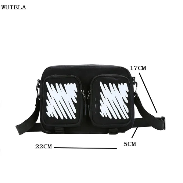 new best quality good price design women and men cross body bag silk screen printing canvas small square messenger bag