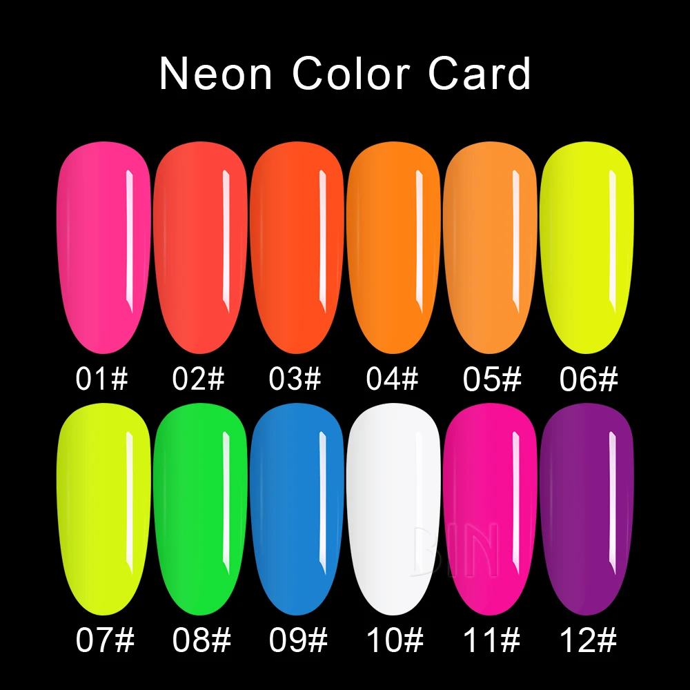 BIN Hot Selling fluorescence Neon colors 1kg bright acrylic nail  powder Polymer Powder  For Salon